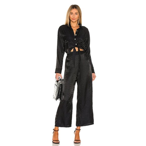 Jen's Pirate Booty Pants - NEW Jen's Pirate Booty Whisky A Gogo Sky Front Tie Cut Out Long Sleeve Jumpsuit